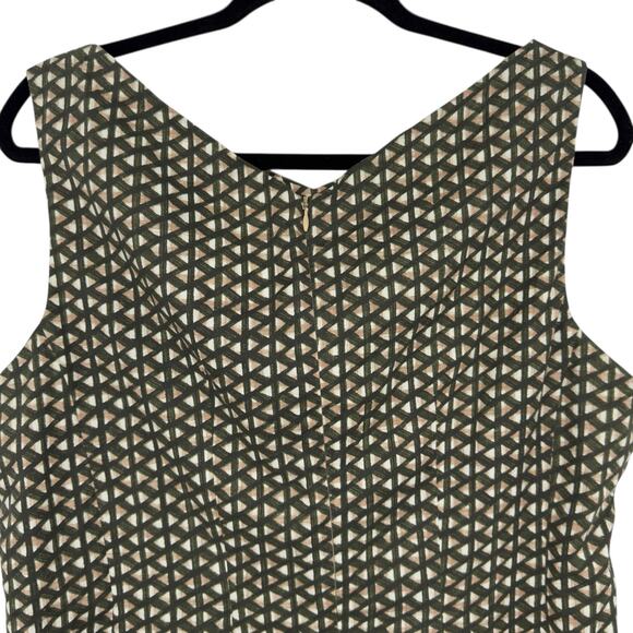 Piazza Sempione Cotton Geometric Print Sleeveless Sheath Dress IT 54 US 18 - Picture 13 of 14